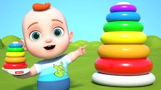 Learn Colors with Stacking Rings | Best Educational Videos & Kids Songs