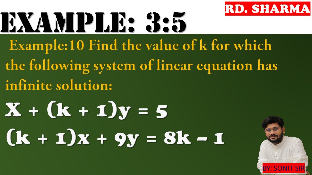 X K 1 Y 5 K 1 X 9y 8k 1 Find Out The Value Of K For Which Of The Following System Of Linear
