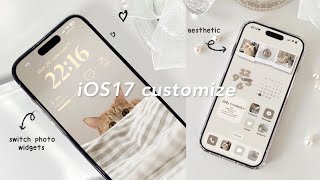 iOS 17 AESTHETIC CUSTOMISE! 🤎 beige theme | custom iphone theme, widgets, icons tutorial