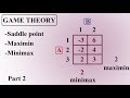 Game theory [Operations research]- Part 2- Saddle point- 10 solved examples