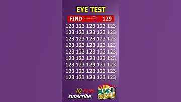 Find 129 where? | Brain Teaser IQ Test #shorts #different #puzzles #opticalillusion #quiz