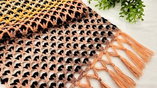 картинка: Великолепная/очень легкая и очень элегантная модель шали-палантина крючком.