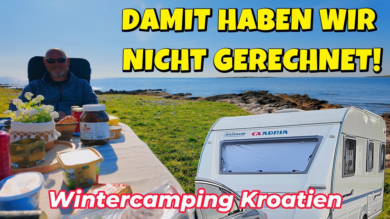 Wir frühstücken am Meer… plötzlich passiert DAS | Wintercamping Kroatien