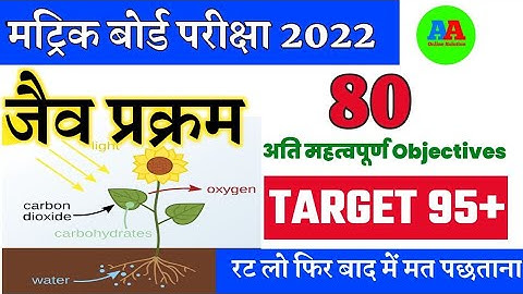 जैव प्रक्रम | life process | जैव प्रक्रम class 10th | jaiv prakram class 10th objective question