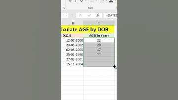😍Age Calculation By DOB in excel | Datedif Function #shorts #excel