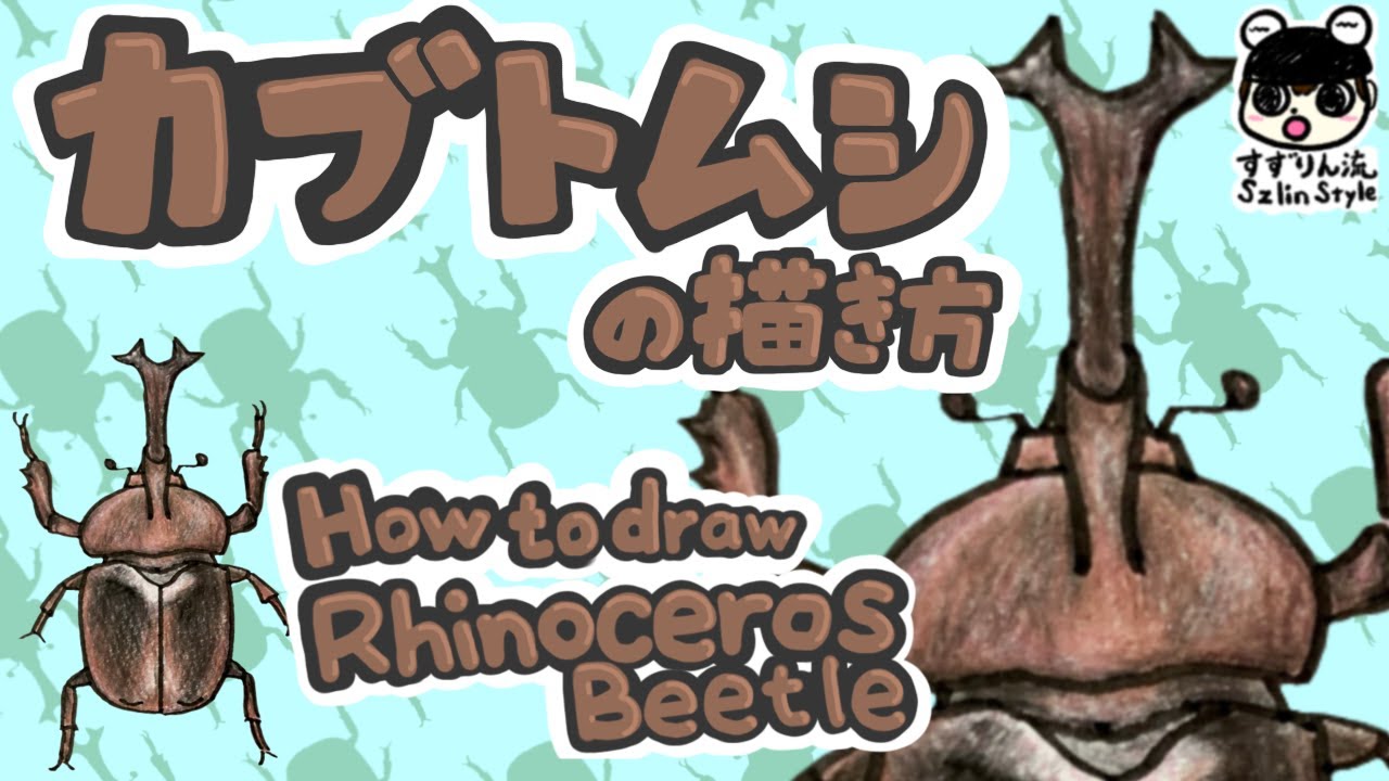 Insects How To Draw A Rhinoceros Beetle Easy Youtube