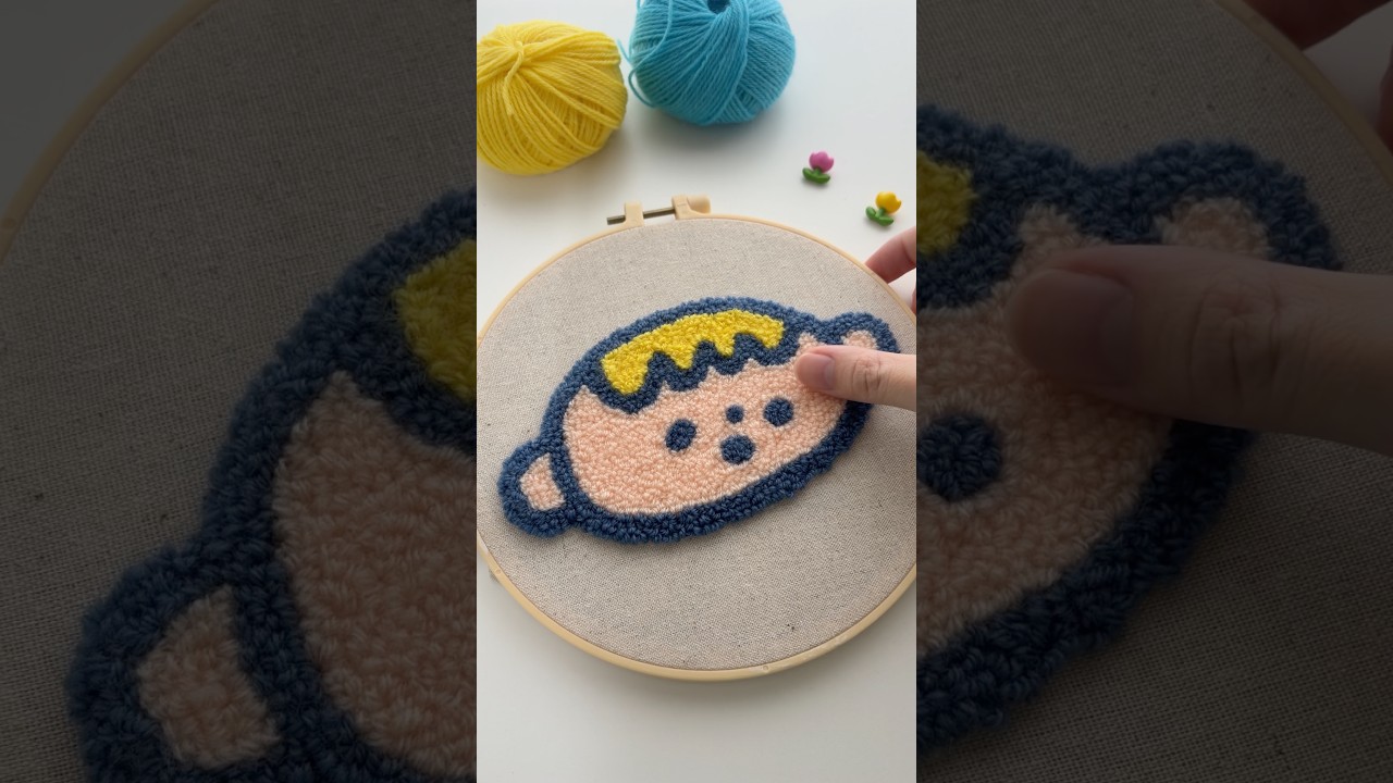 ミニミニミニラグ👶🏼🪡🧶#パンチニードル #shorts