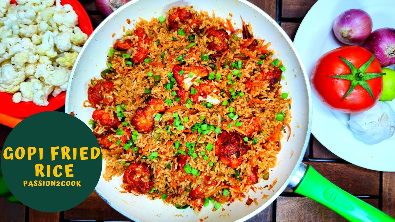 Gobi fried rice | Cauliflower fried rice | Vegetable fried rice | Mixed ...