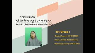 Definition of Referring Expression| By Syva, Fajar and Reza