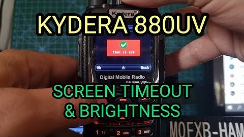 KYDERA 880UV Plus - Display Timeout & Settings