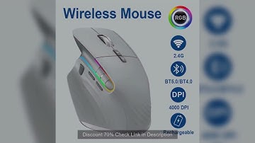 Multi-Device Wireless Mouse Bluetooth 5.0 & 3.0 Mouse 2.4G Wireless Portable Optical Mouse Ergonomic