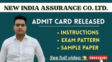 New India Assurance AYUSH Officer Admit Card Released || How to Download It|| Sample Paper|| #niacl 