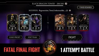 Fatal Black Dragon Tower 1 Attempt Battle 200 Boss Fight & Reward 🎮 Mortal Kombat Mobile | MK Mobile