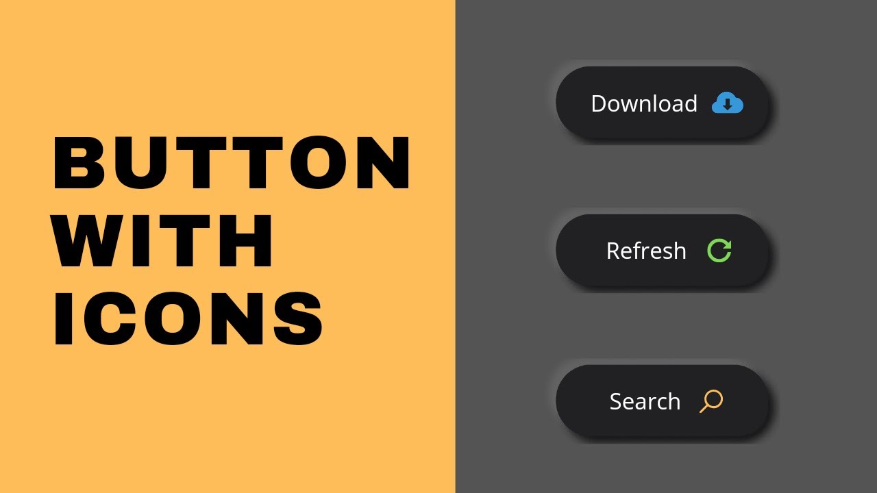 How to Make Button with Icon Using HTML & CSS | CSS Tricks - YouTube