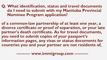What identification, status and travel documents need to submit with my MPNP application?