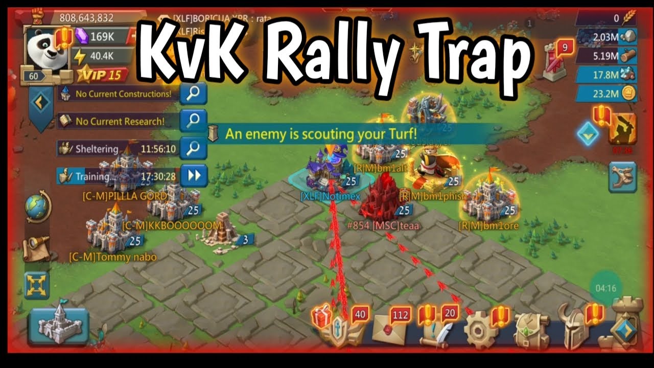 Lords Mobile KvK F2P Rally Trap - YouTube