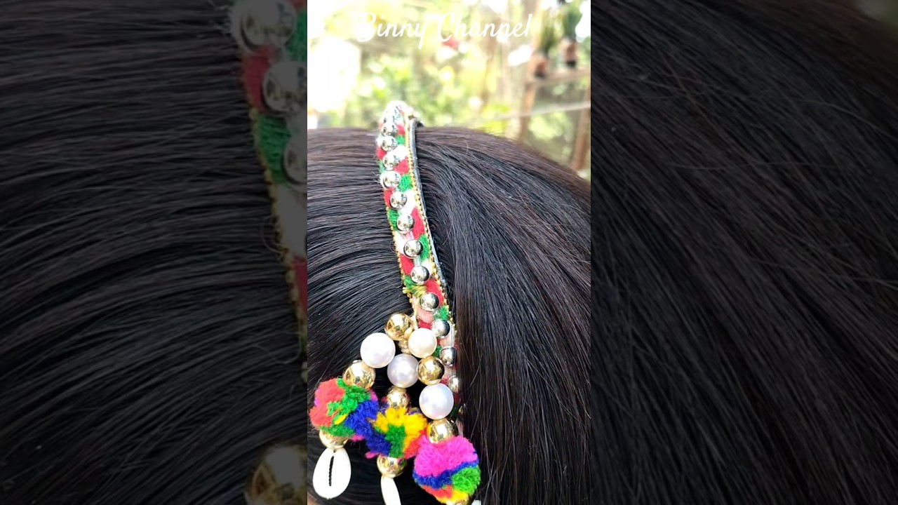 Simple ko diya different beautiful look #creativity #hair band #festive special