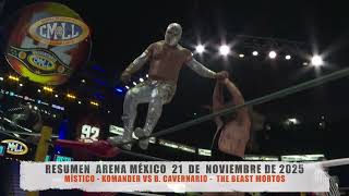 Cmll - Místico - Komander Vs B. Cavernario - The Beast Mortos Arena México 21-11-25