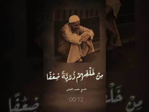 وليخشي الذين لو تركو من خلفهم ذرية ابداع الشيخ محمد الليثي الليثي