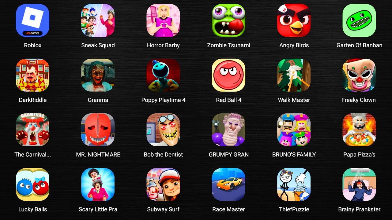 Roblox,Lucky Balls,Red Ball 4,Subway Surfers City,Save The Pets,Brainy Prankster,Poppy Playtime 4...
