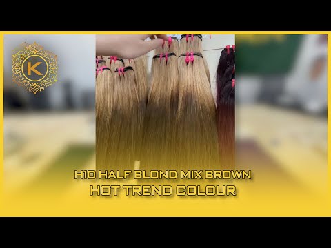 Video H10 Half Blond Mix Brown Best Vietnamese Bonestraight Hair Hot Trend Colour 56