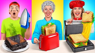 Eu vs Minha Vó No Desafio De Culinária | Utensílios de Cozinha e Truques Para Pais por Multi DO
