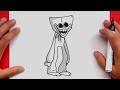 How to draw Huggy Wuggy from POPPY Playtime in the Friday Night Funkin style