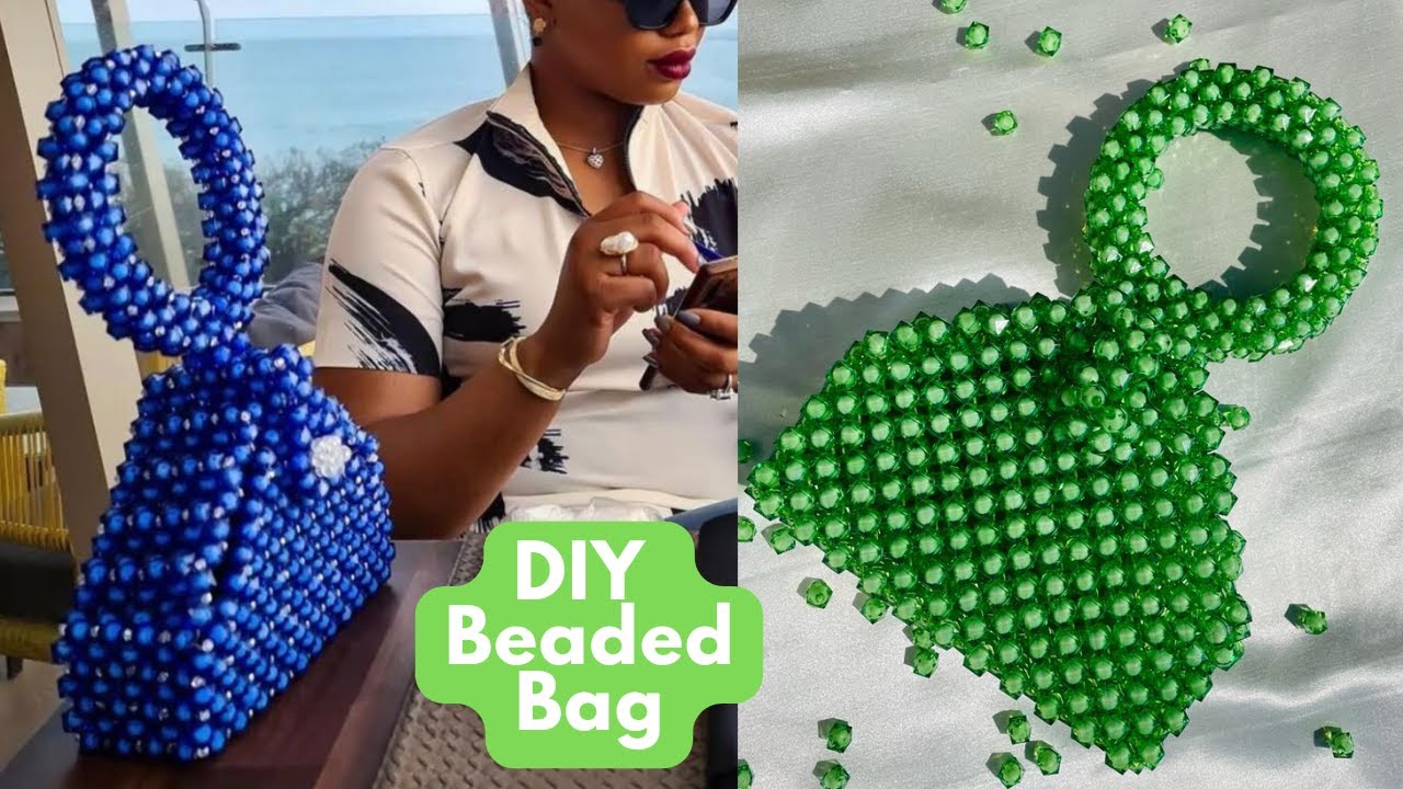 Сумочка-клатч, украшенная бисером, своими руками // Как сделать простую сумочку, украшенную бисер...