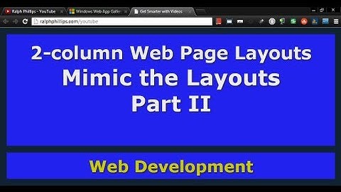 Mimic the Layouts Part 2 (2-column Layouts)