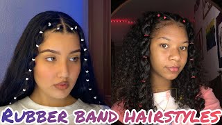UNIQUE RUBBER BAND HAIRSTYLES 💫🦋ON NATURAL/CURLY HAIR
