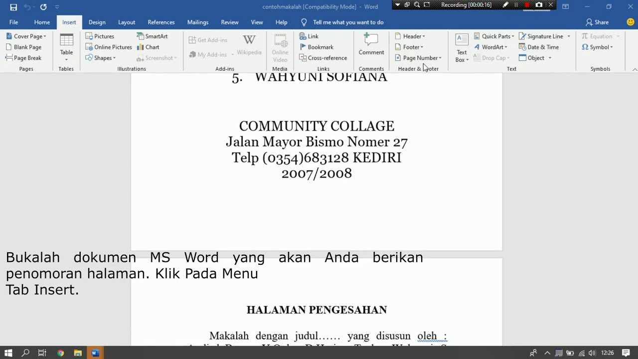 Cara Memberi halaman dan daftar isi Otomatis pada Microsoft word