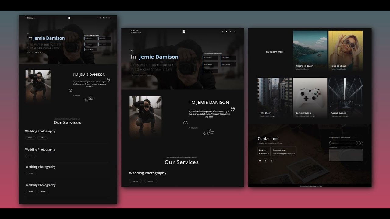 Photographer Portfolio Website Using HTML And CSS - YouTube