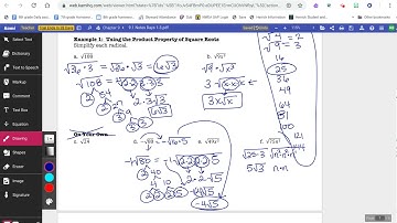 9.1 Day 1 Algebra Video Notes  (Properties of Radicals)