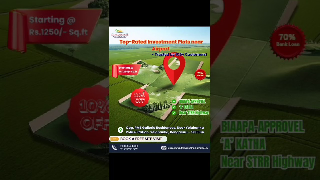 🏡 Top-Rated Investment Plots near Airport | BIAAPA Approved | Starting @ ₹1,250/sq.ft