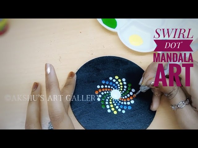 Combination of dots and Swooshes mandala 🥰 Makeover of an old CDs