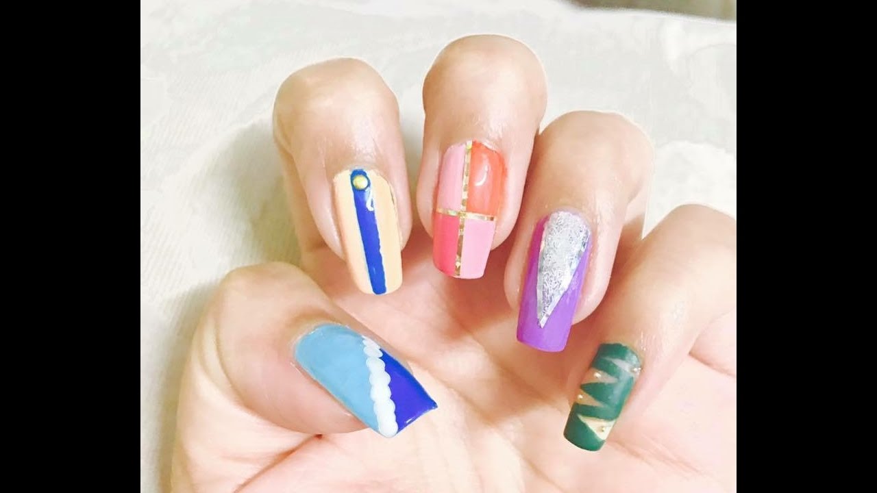 5. DIY Nail Art with Scotch Tape - wide 5