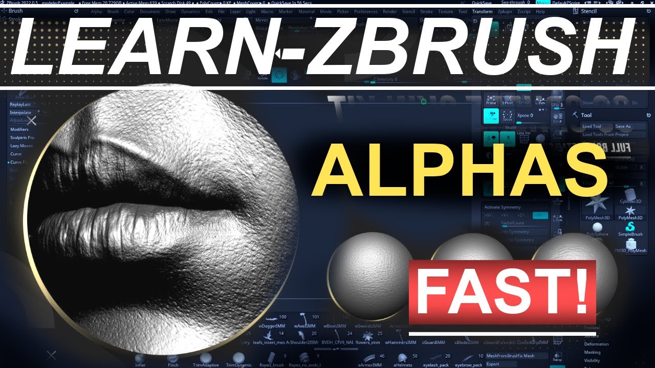 importing alphas in zbrush