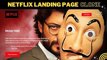 Simple Landing Page with Just HTML & CSS | MONEY HEIST  in NETFLIX-2023 | CODEHUB | FREE SOURCE CODE