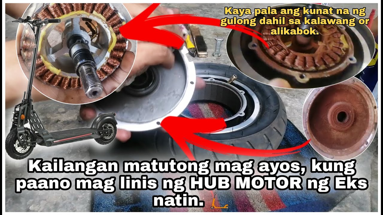 Electric Scooter open HUB MOTOR and CLEANING.