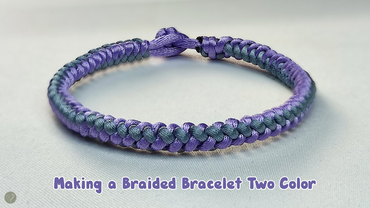 Making a Braided Bracelet Two Color | Macrame Bracelet Tutorial - YouTube