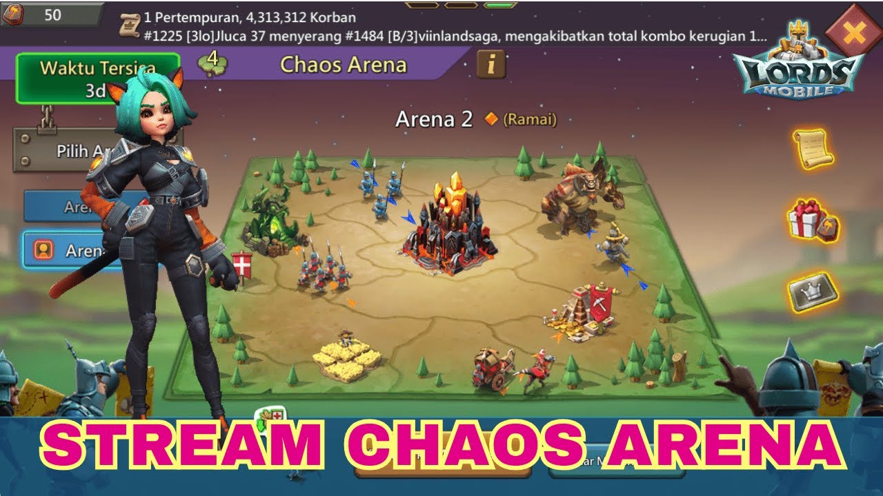 LIVE Lords Mobile - Chill di chaos arena cari point - YouTube