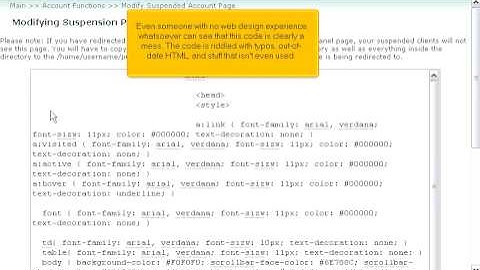 Learn how to modify the suspended account page in WHM
