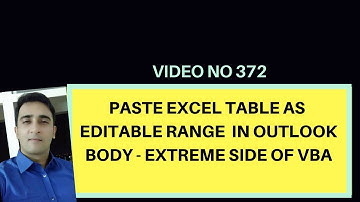 Learn MS Excel - Video 372-  VBA-Paste Excel range in OUTLOOK body