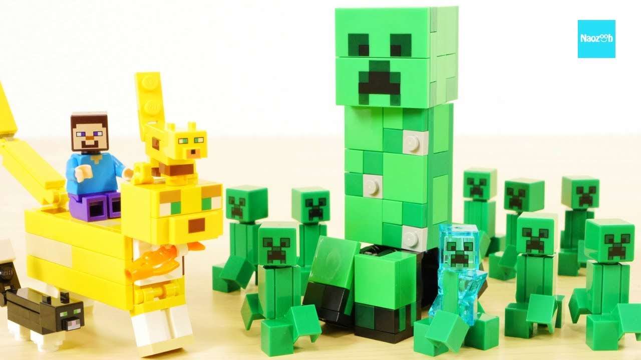 レゴ マインクラフト ビッグフィグ クリーパーとヤマネコ Lego Minecraft Bigfig Creeper And Ocelot Youtube