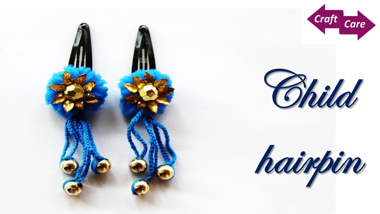 CraftCare How to make teen(girly) hair pin with using nalka thread