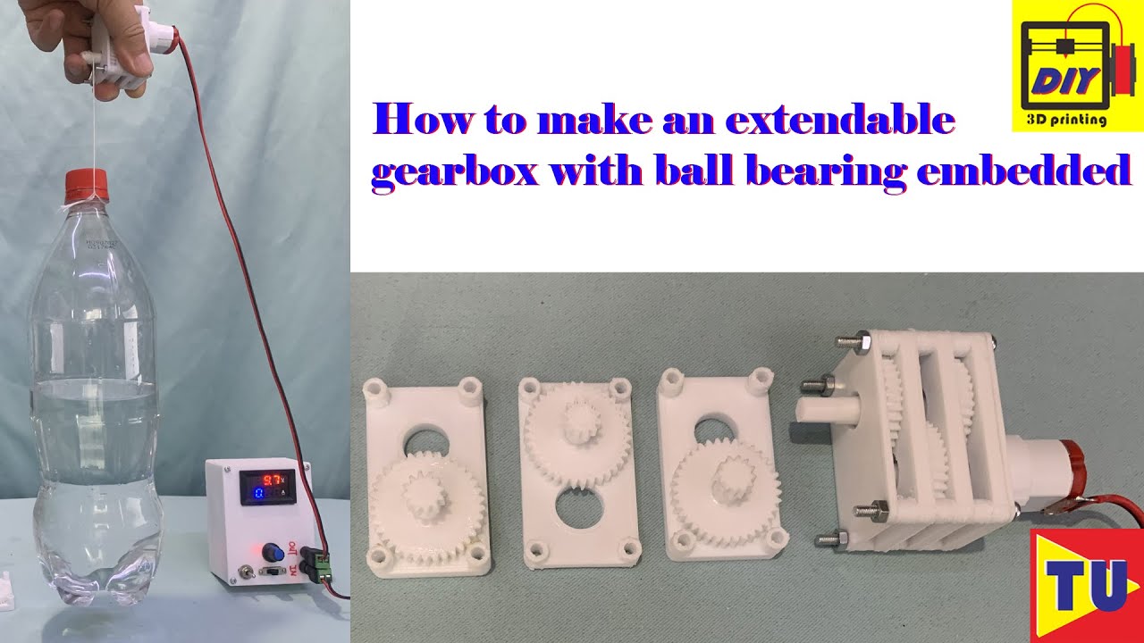 How to make an extendable gearbox with ball bearing embedded