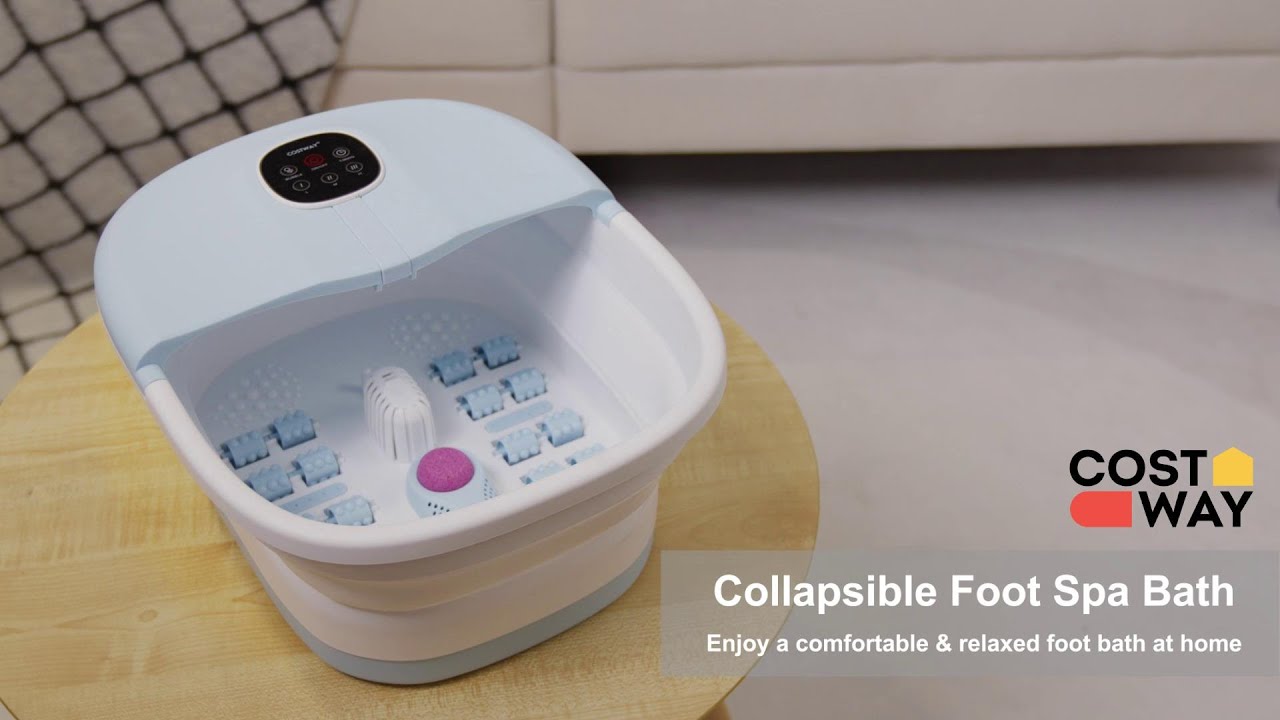 Costway Inklapbaar Voetbad Massage met 3 Regelbare Temperatuur