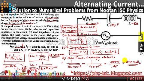 Q.57 Chapter 12 : Alternating Current | Solution to numerical problem from Nootan Physics