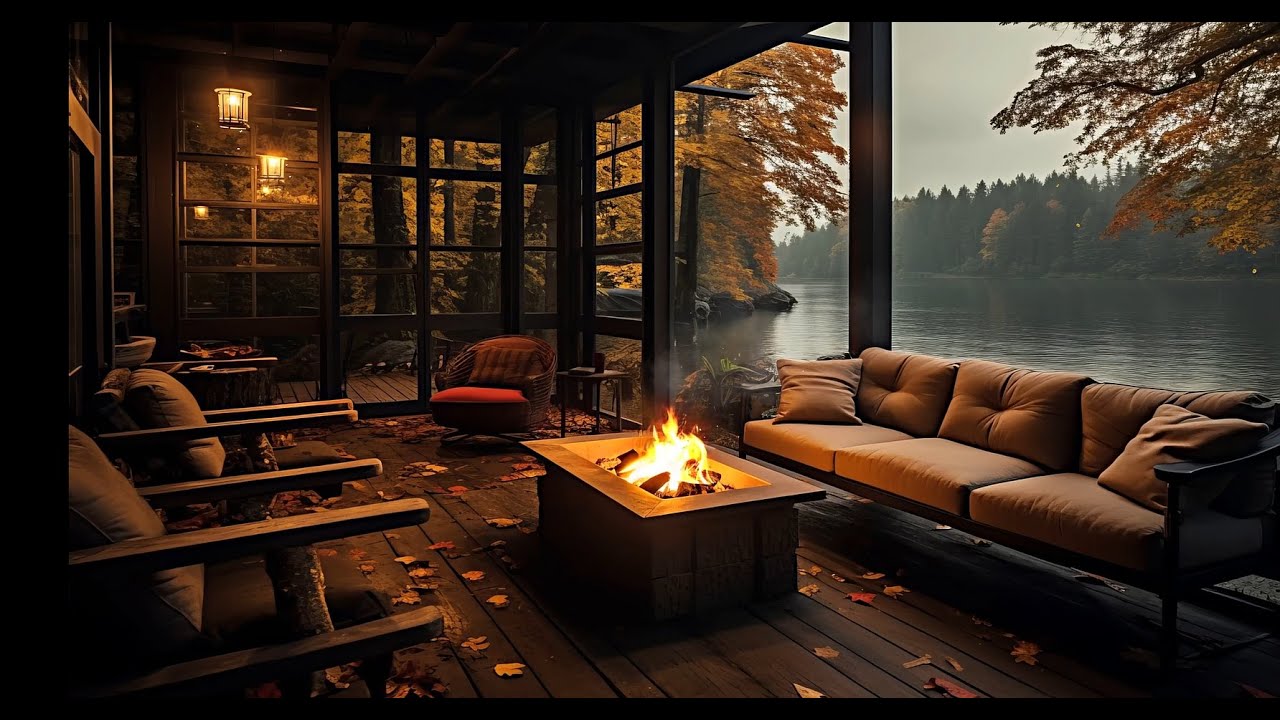 8 Hour Cozy Fireplace by the Lake for Deep Sleep, Relaxation ...