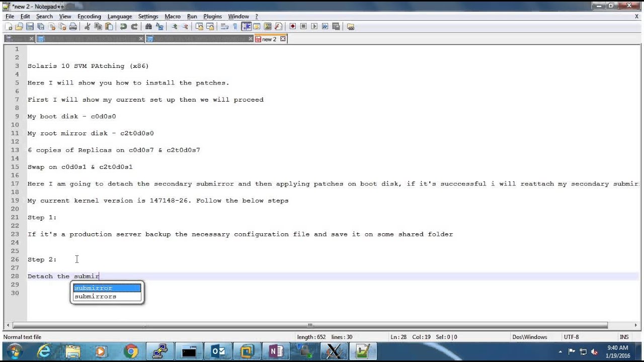 Solaris 10 (X86) Patching With Svm